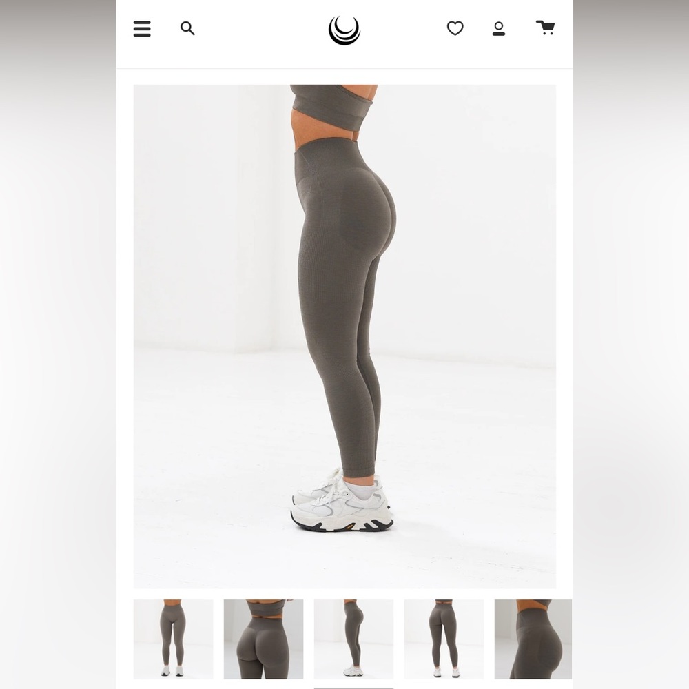 Lazuli Label Scrunch Seam Leggings - Small - Taupe Brown